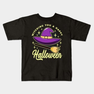 Witching You A Happy Halloween Witch Kids T-Shirt